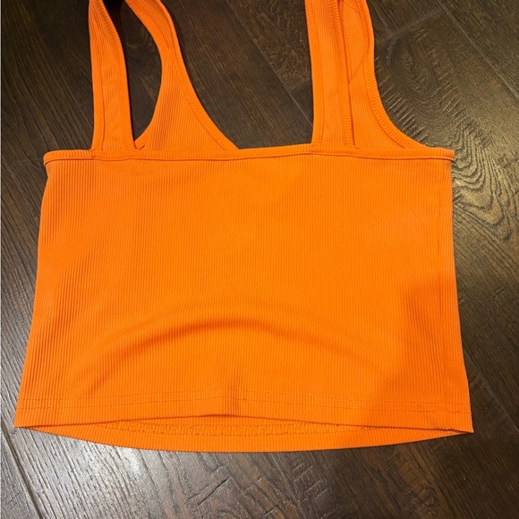 Orange Ribbed Tank Top - Picture 2 of 2